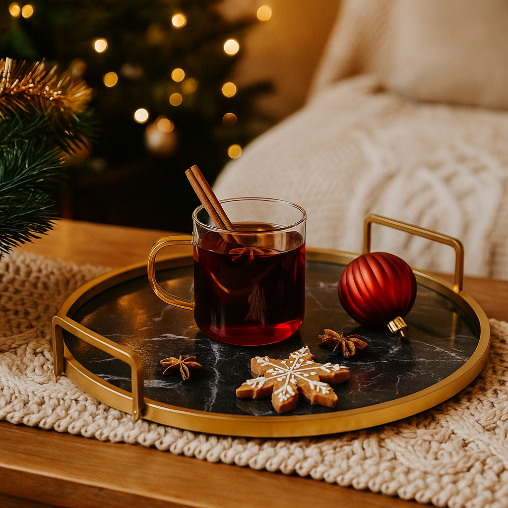 Elegant Marmorbricka med Guldhandtag